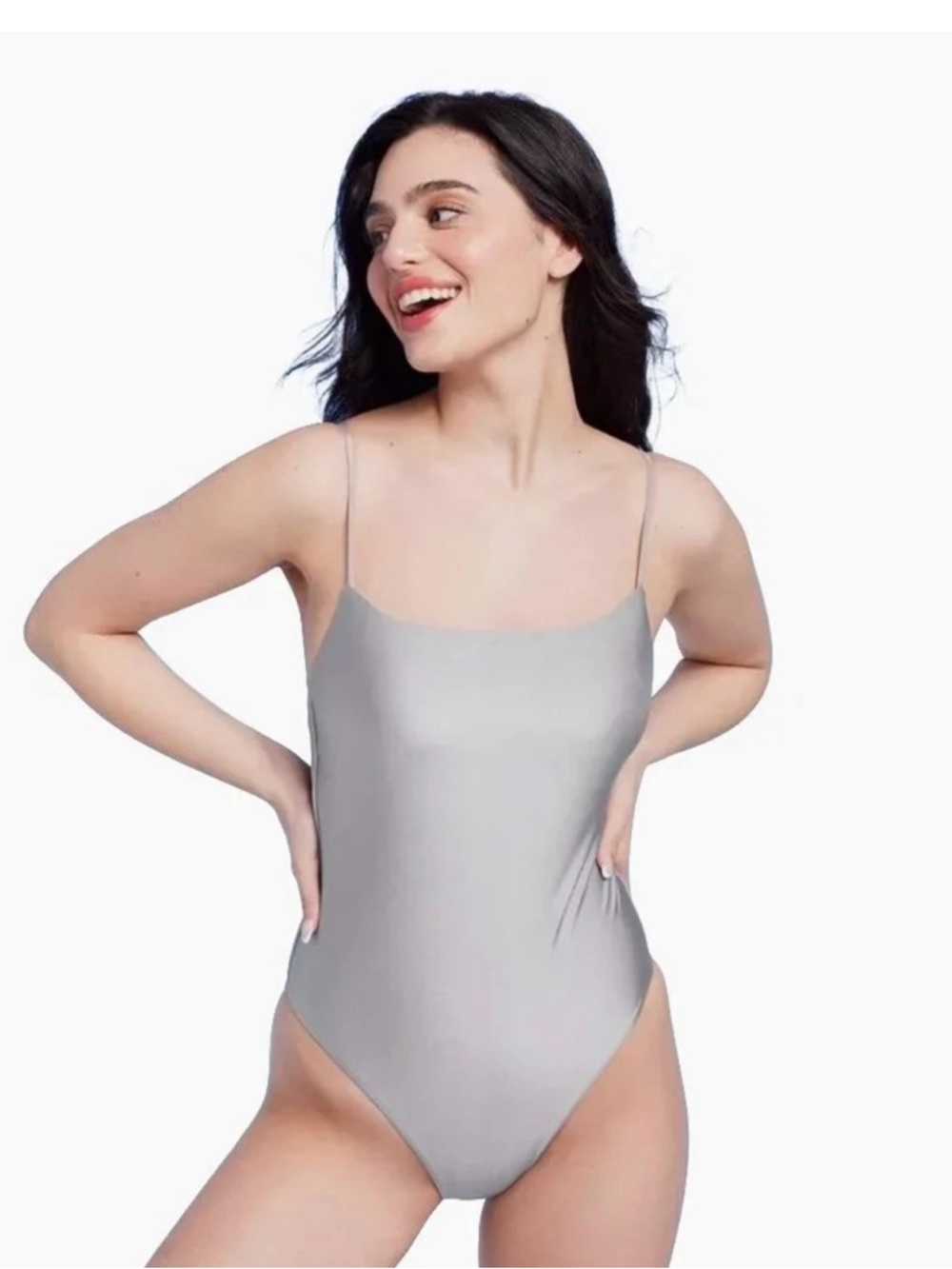 Shade & Shore Silver Gray One-Piece Swimsuit. NWT SMALL